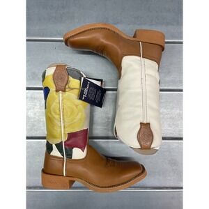 Twisted X‎ Rose Printed Western Boots Womens 6.5 B Leather Tech